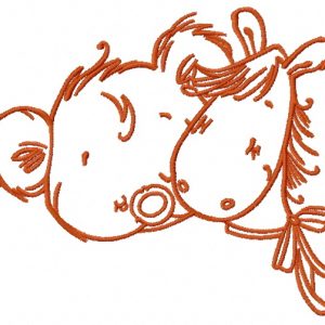 Tiny bear with pony toy 2 embroidery design