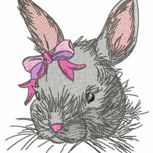 Tiny bunny girl embroidery design