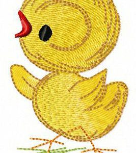 Tiny chicken embroidery design