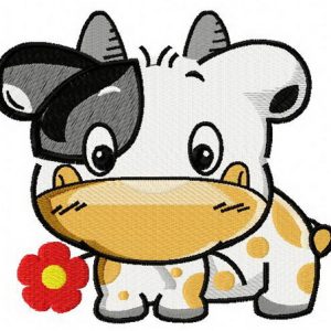 Tiny cow embroidery design