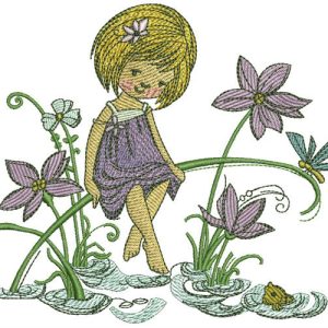 Tiny girl embroidery design