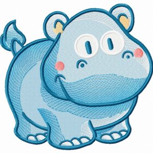 Tiny hippo 2 embroidery design