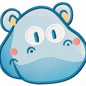Tiny hippo 3 embroidery design