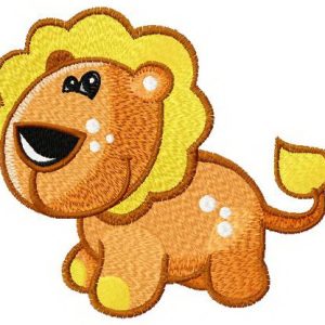 Tiny lion embroidery design