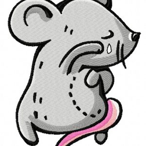 Tiny mouse crying embroidery design
