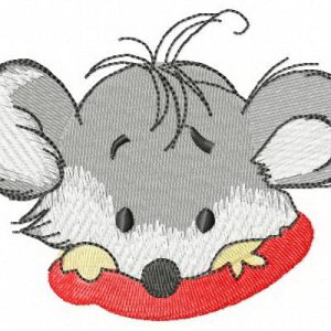 Tiny mouse hiding embroidery design