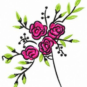 Tiny rose flowers embroidery design