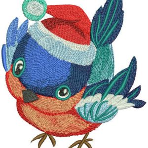 Tiny santa hat for birdie embroidery design