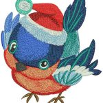 Tiny santa hat for birdie embroidery design