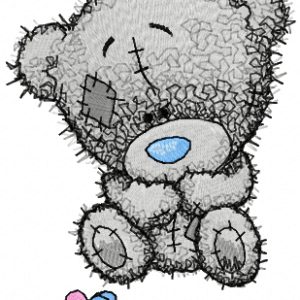 Tiny Teddy bear with children*s dummy embroidery design