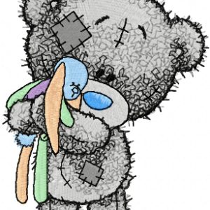 Tiny Teddy bear with toy embroidery design