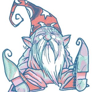 Tiny wizard embroidery design
