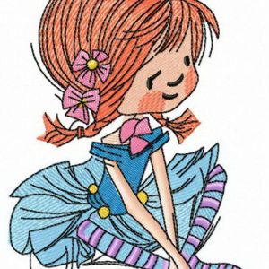 Tired after dancing embroidery design