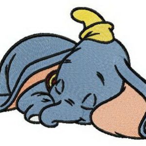 Tired Dumbo embroidery design