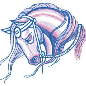 Tired horse embroidery design