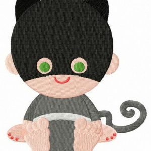 Toddler Catwoman embroidery design