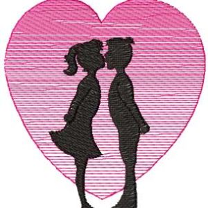First kiss embroidery design