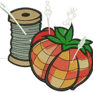 Tomato needle bed and threads embroidery design