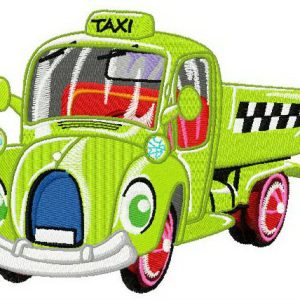 Tommy the taxi embroidery design