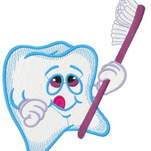 Tooth embroidery design
