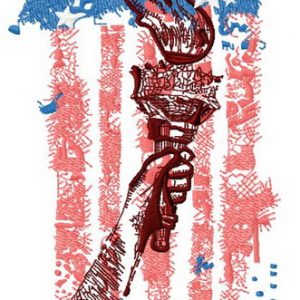Torch of liberty 3 embroidery design