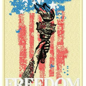 Torch of liberty embroidery design
