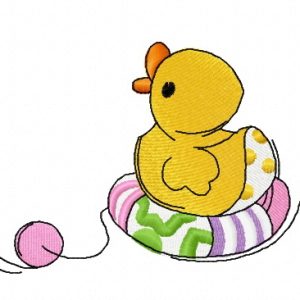 Toy rubber duck embroidery design