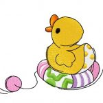 Toy rubber duck embroidery design