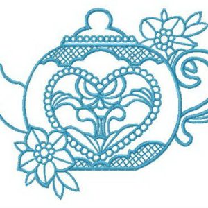 Toy teapot embroidery design