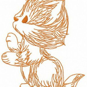 Trained cat embroidery design