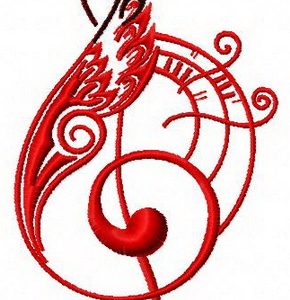 Treble clef 2 embroidery design