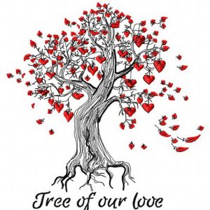 Tree of our love embroidery design