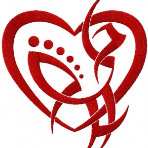 Tribal Heart embroidery design