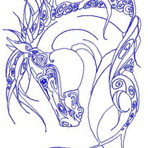 Tribal horse 3 embroidery design