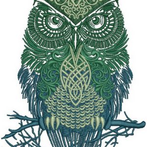 Tribal owl embroidery design