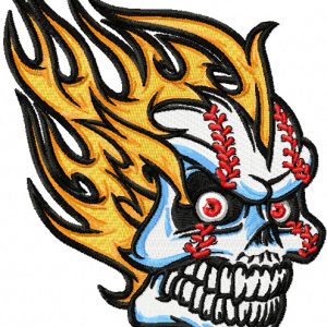 Scull mascot embroidery design