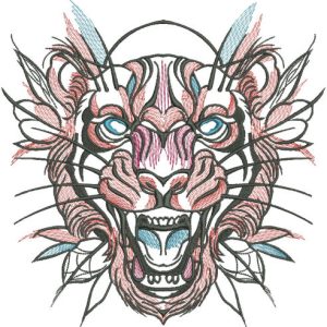 Tribal tiger 3 embroidery design