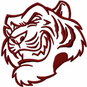 Tiger tribal mascot embroidery design