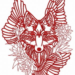Tribal wolf 4 embroidery design