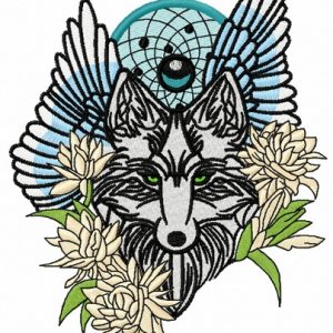 Tribal wolf 7 embroidery design