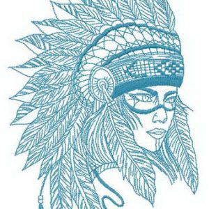 Tribal woman embroidery design