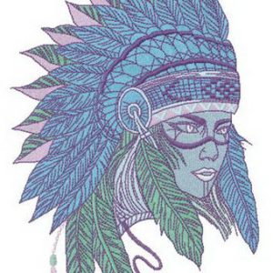 Tribal young lady embroidery design