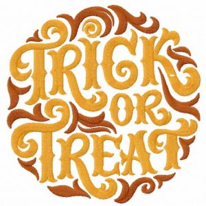 Trick or treat embroidery design