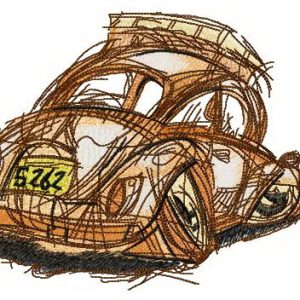 Trip on my old car embroidery design