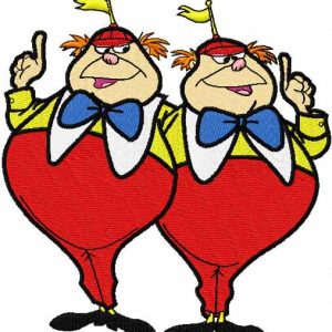 Tweedledee and Tweedledum embroidery design
