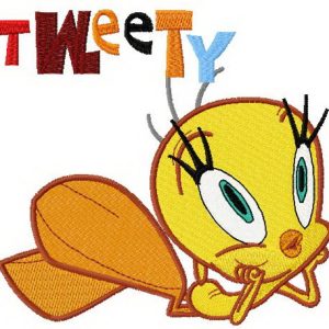 Tweety dreaming embroidery design