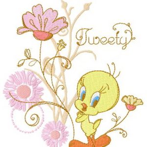 Tweety spring mood embroidery design