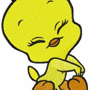 Tweety I'm Cute embroidery design