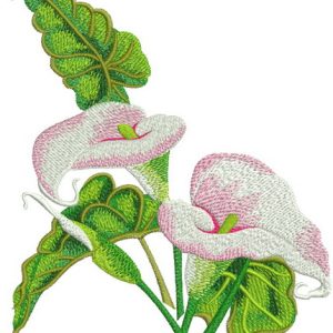 Two calla lilies embroidery design