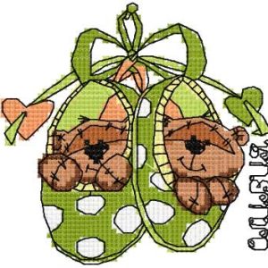 Two cute teddies embroidery design